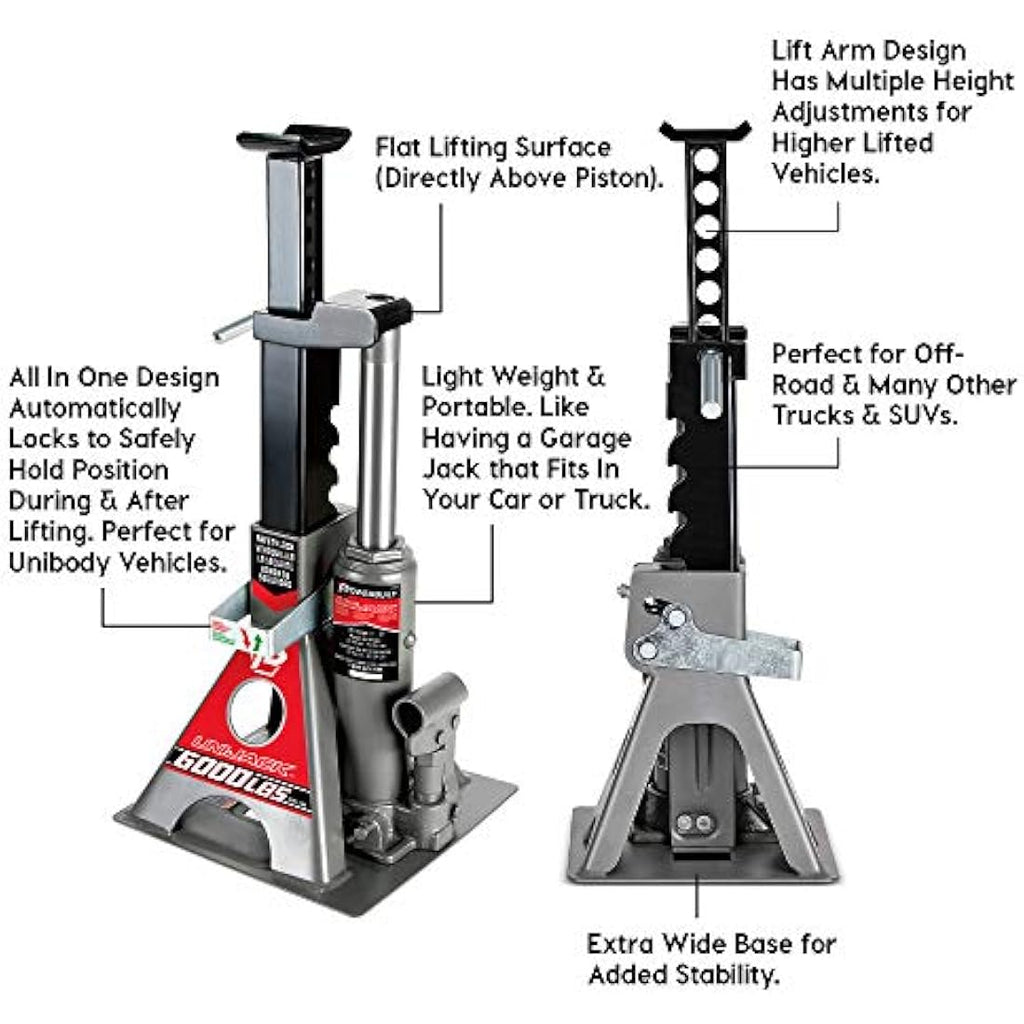 Powerbuilt 3 Ton All-in-One Hydraulic Bottle Jack and Jack Stand