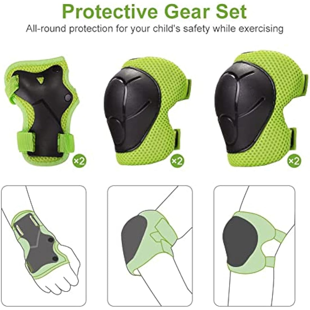 Jolof Store Kids Dinosaur Helmet Set | 7-Piece Multi-Sport Safety Gear