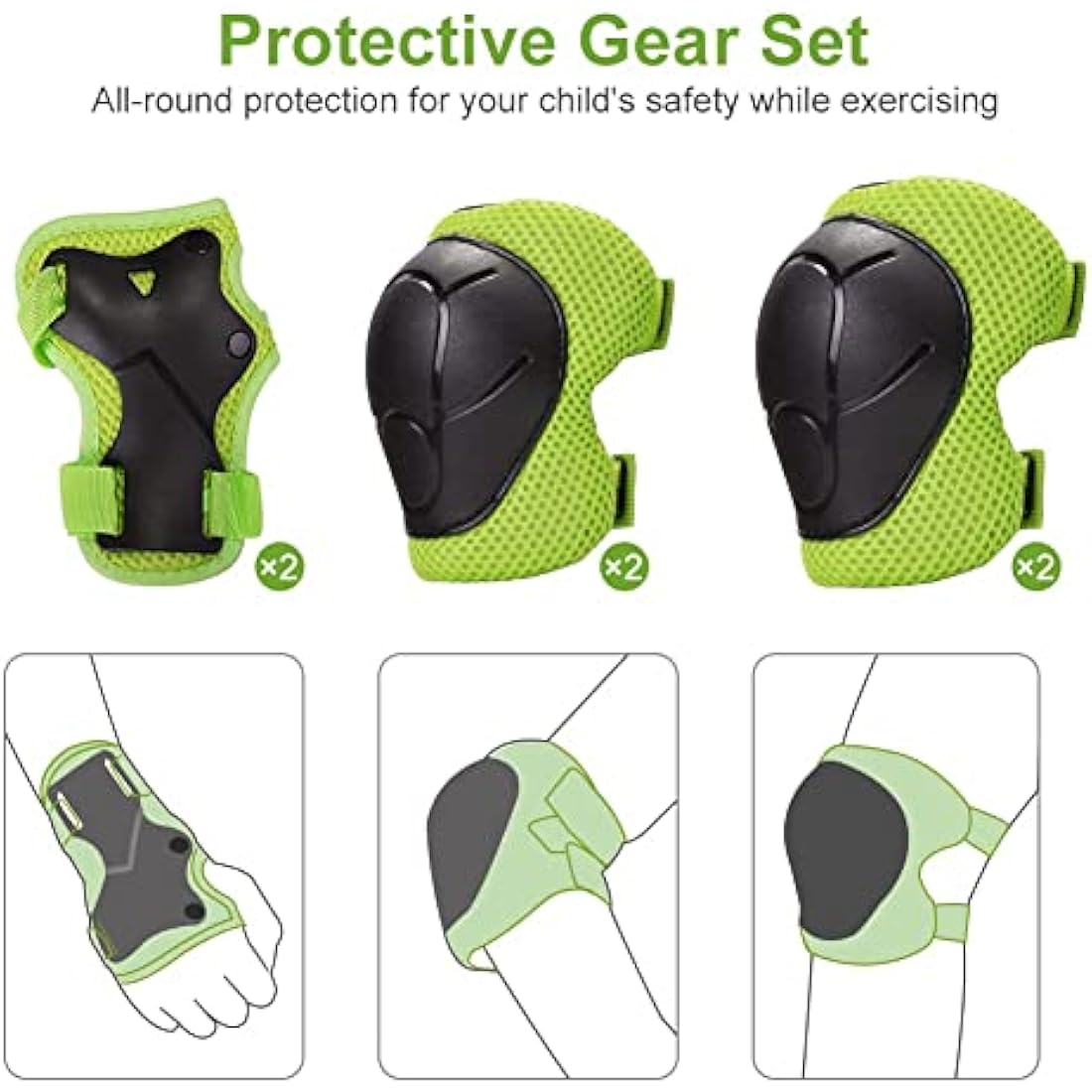 Jolof Store Kids Dinosaur Helmet Set | 7-Piece Multi-Sport Safety Gear