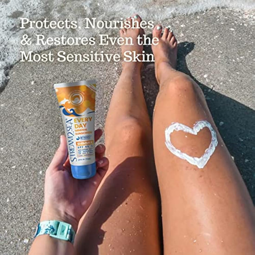 SPF 45 Shimmer Mineral Sunscreen – Reef Safe & Water Resistant