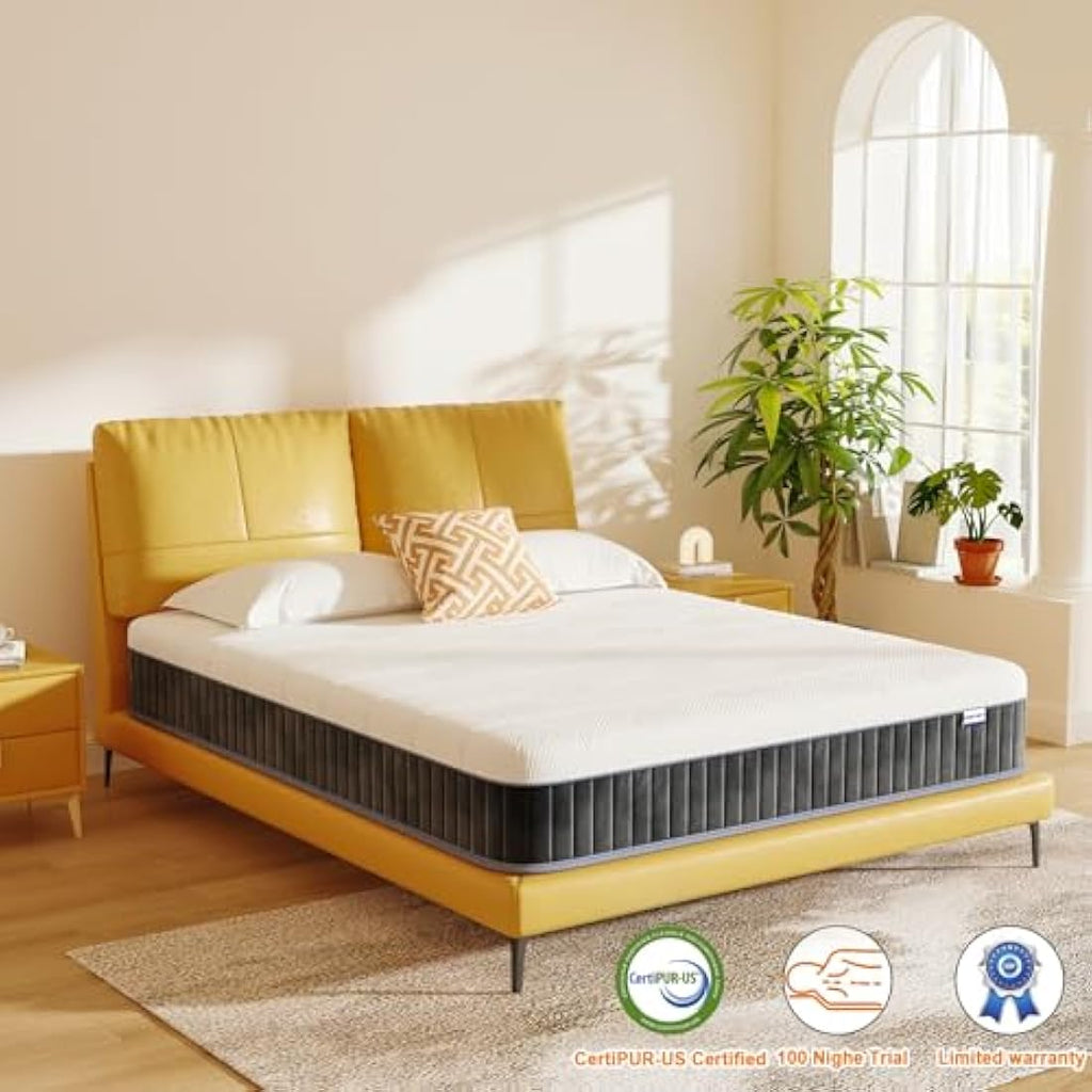 Molphit Small Double Hybrid Mattress | 10 Inch Memory Foam & Pocket Spring