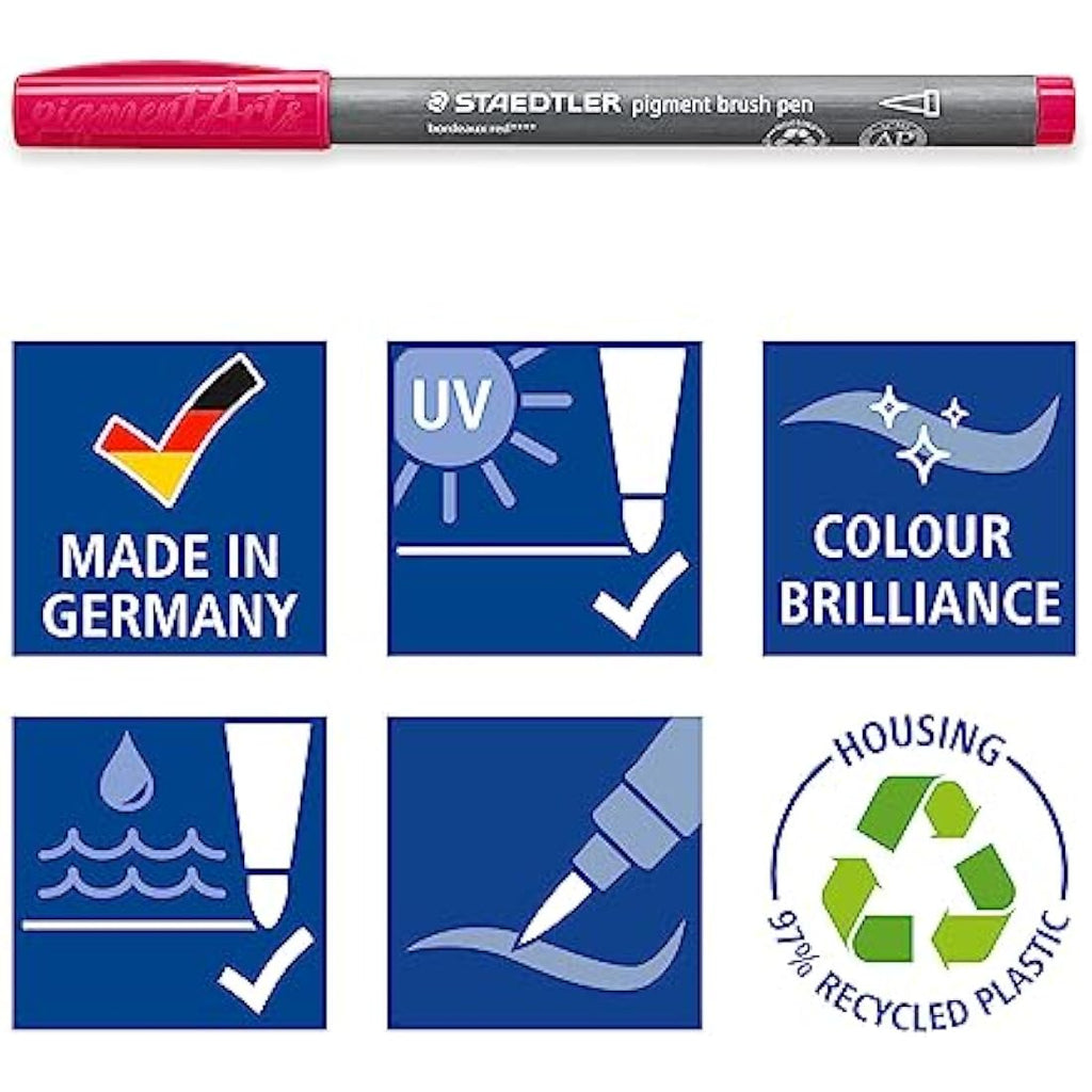 STAEDTLER Pigment Arts Brush Pen – Assorted Multi Ink Colors, Pack of 60