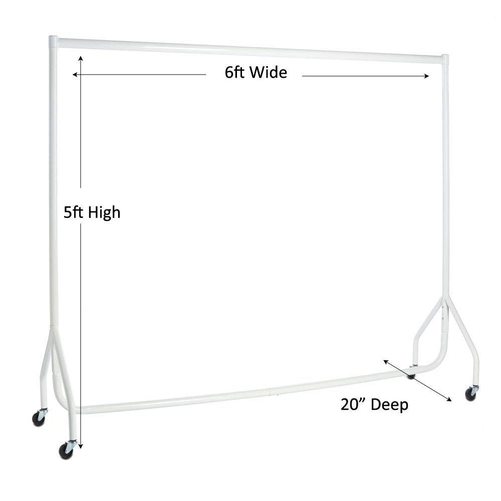 The Shopfitting Shop Heavy Duty White Clothes Rail | 6ft Steel Garment Rack