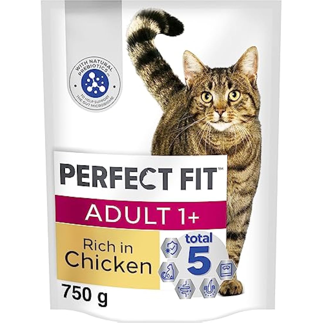 Perfect Fit Adult 1+ Dry Cat Food - Rich in Chicken - 4 x 750g Bags