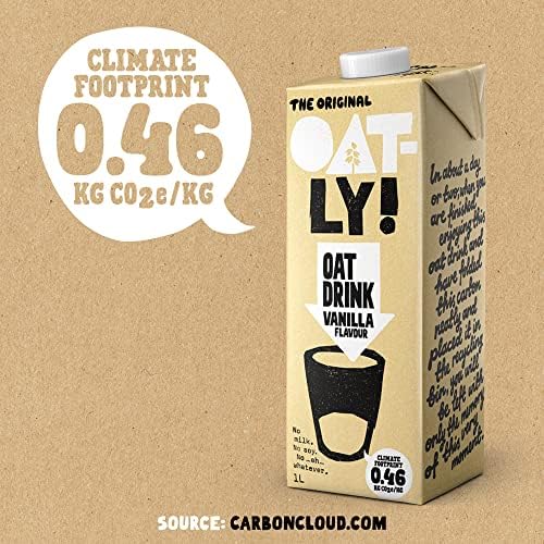 Oatly Vanilla Oat Drink – 1L Plant Based Vegan Milk (Pack of 6)