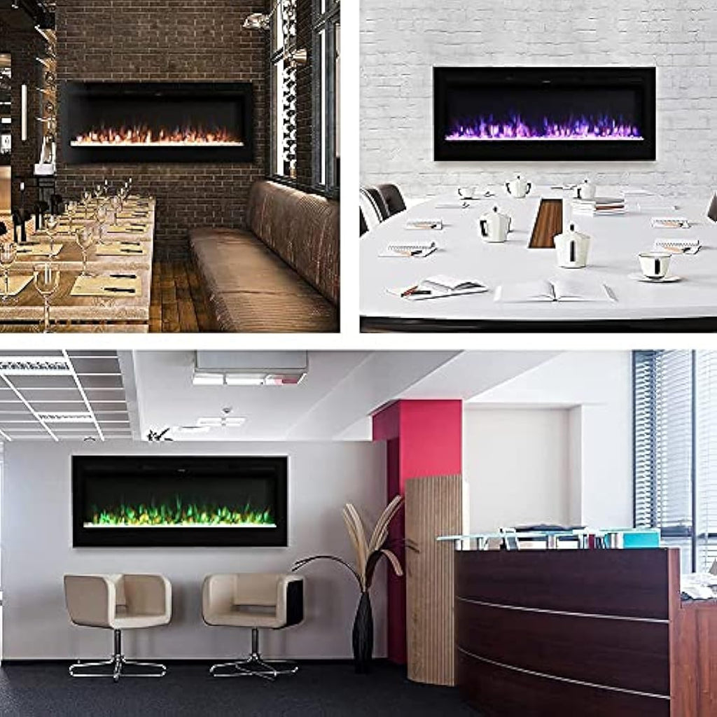 Jolof Store Electric Fireplace – Wall Mounted Recessed LED Heater