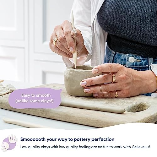 Sculpd Pottery Starter Kit | Air Dry Clay Set for 2 with Matte Varnish
