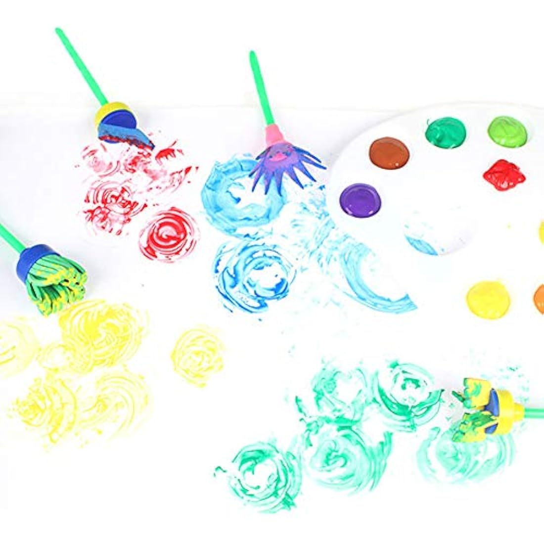 60-Piece Kids Sponge Painting Kit with Waterproof Apron