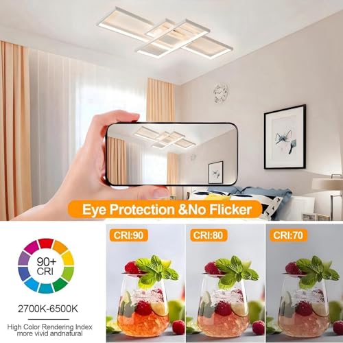 Jsz LED Dimmable Ceiling Light – Modern Metal & Acrylic Remote Control Lamp