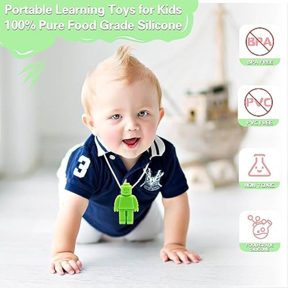 Sensory Chew Necklace - 6PK Food Grade Silicone Teether Toys