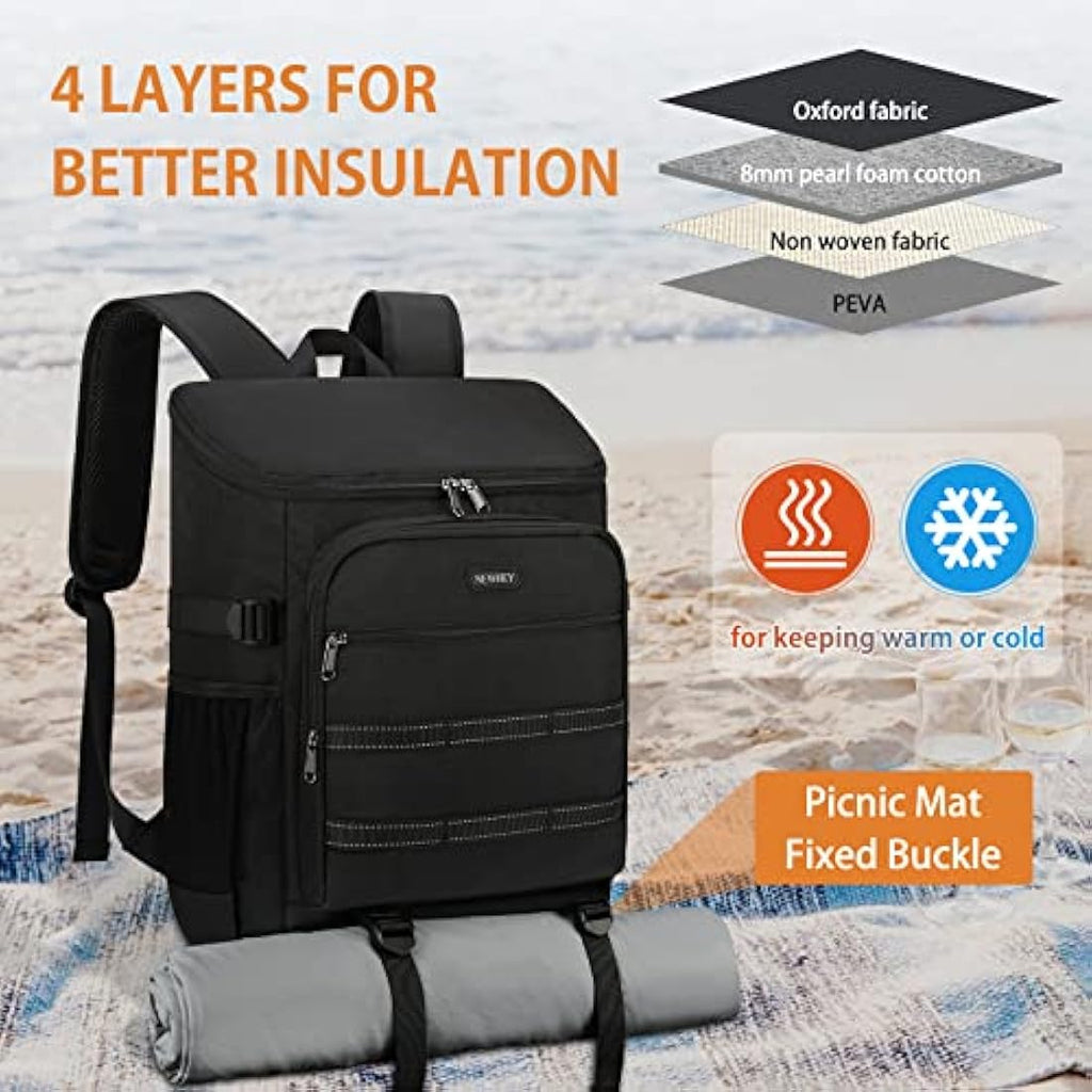 NEWHEY 30L Insulated Cooler Backpack – Waterproof Leakproof Picnic Bag