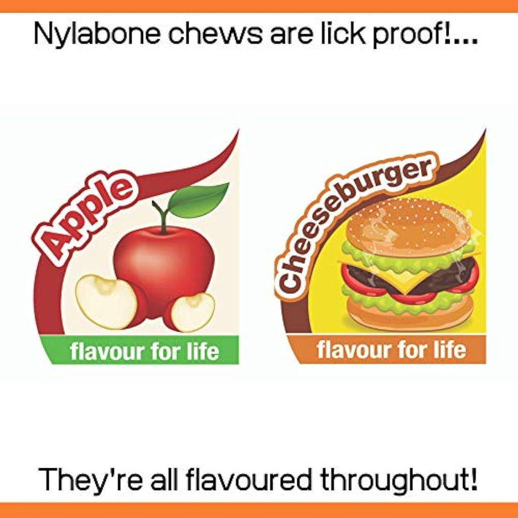 Nylabone Durable Dog Chew Toy - Cheeseburger & Apple - Small 2-Pack