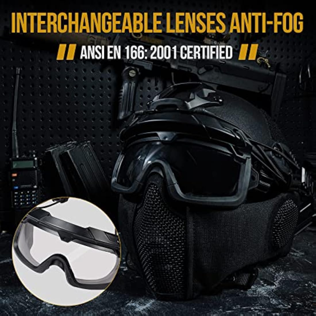 OneTigris Airsoft Fast Helmet | Full Face Tactical Mask and Goggles