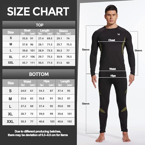 UNIQUEBELLA Men's Thermal Underwear Set | Fleece Lined Base Layer