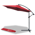 VOUNOT 3m Cantilever Garden Parasol – Tilting Banana Patio Umbrella, Red