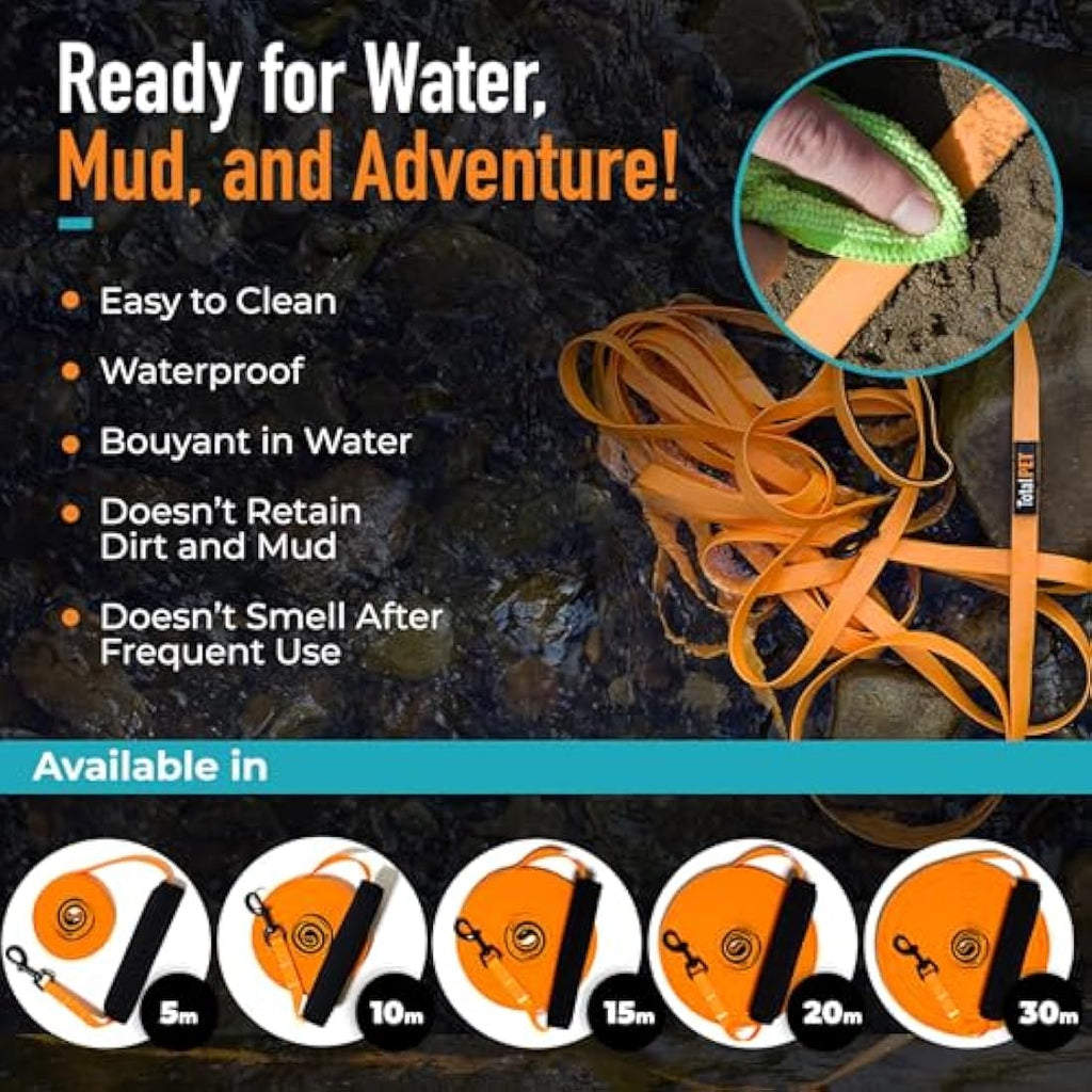 Waterproof Dog Training Lead – 10m Long Line Recall Leash