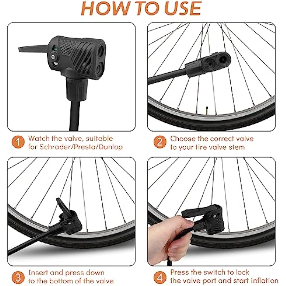 Bike Floor Pump – 160 PSI High Pressure Gauge for MTB