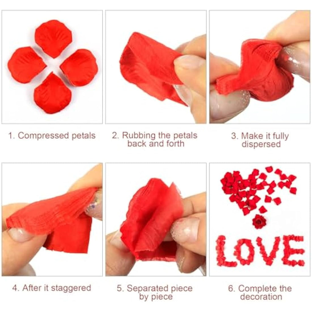 Redamancy 1200pcs Red Artificial Silk Rose Petals for Wedding Decor