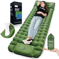 CALMCREST Inflatable Sleeping Pad – 4in Thick Camping Mat with Pillow