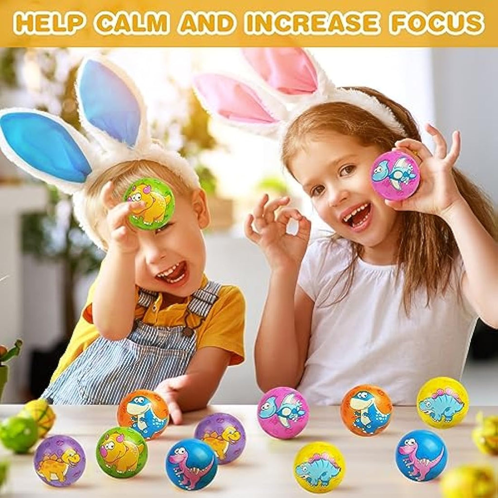 Ainiv Dinosaur Squeeze Stress Balls – 12pc Sensory Fidget Toy Set