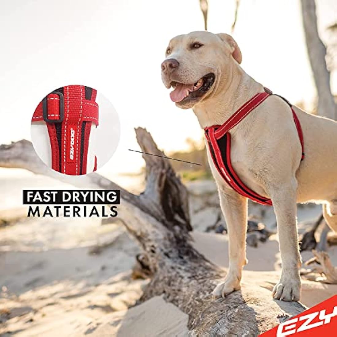 EZYDOG Classic Chest Plate Dog Harness | No Pull Denim – Reflective