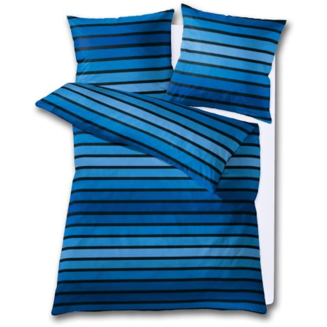 Kleine Wolke Naples Maco Satin Bed Sheet Set | Royal Blue Cotton