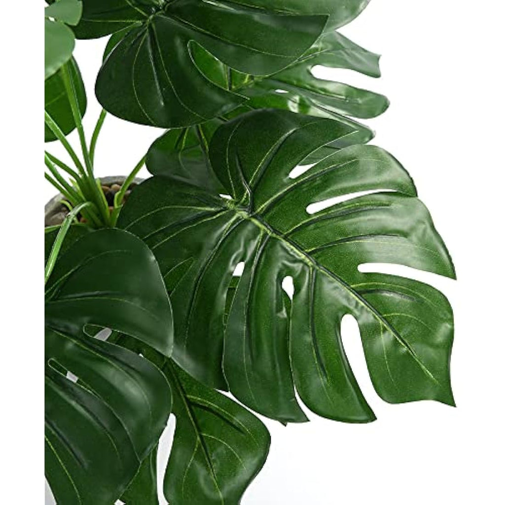 Hacaroa 23.5" Artificial Monstera Deliciosa Plant in Pot – Faux Tropical Tree