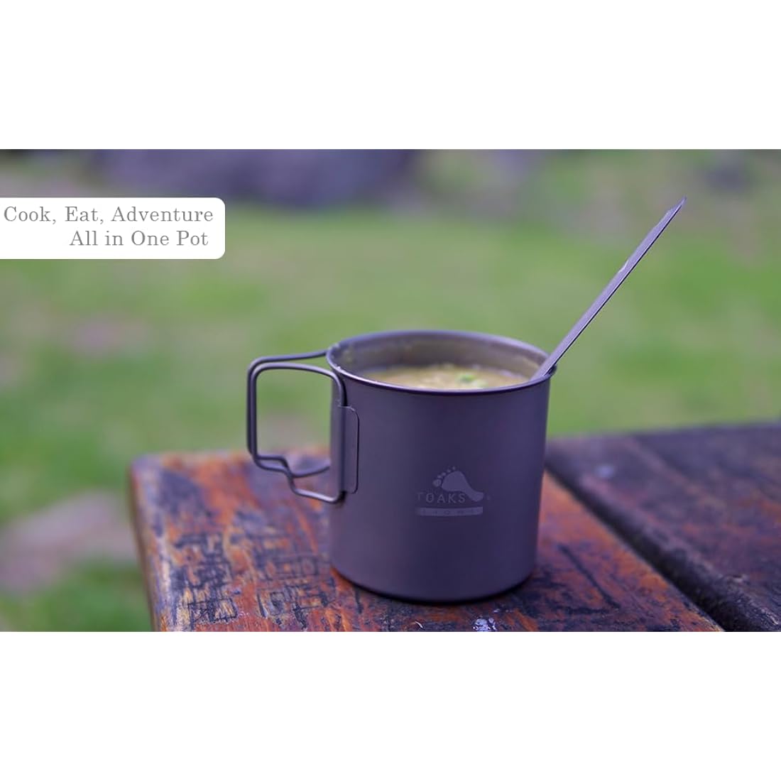 TOAKS Ultralight Titanium Camping Pot and Cup - 650ml (POT-650-L)