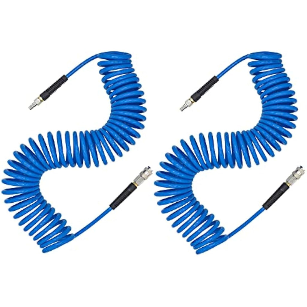 YOTOO 2-Pack Polyurethane Recoil Air Hose – 10m x 6mm ID, Blue