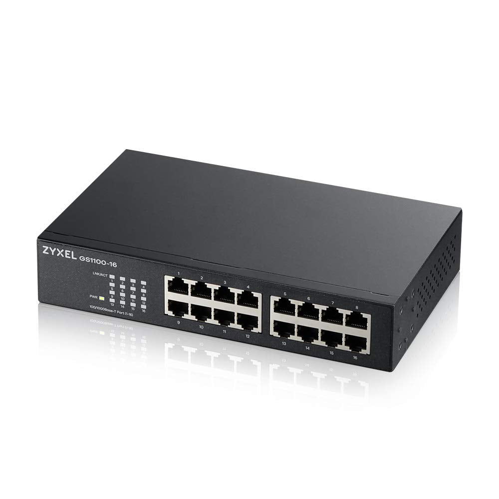 Zyxel GS1100-16 v3 16-Port Gigabit Ethernet Unmanaged Fanless Switch