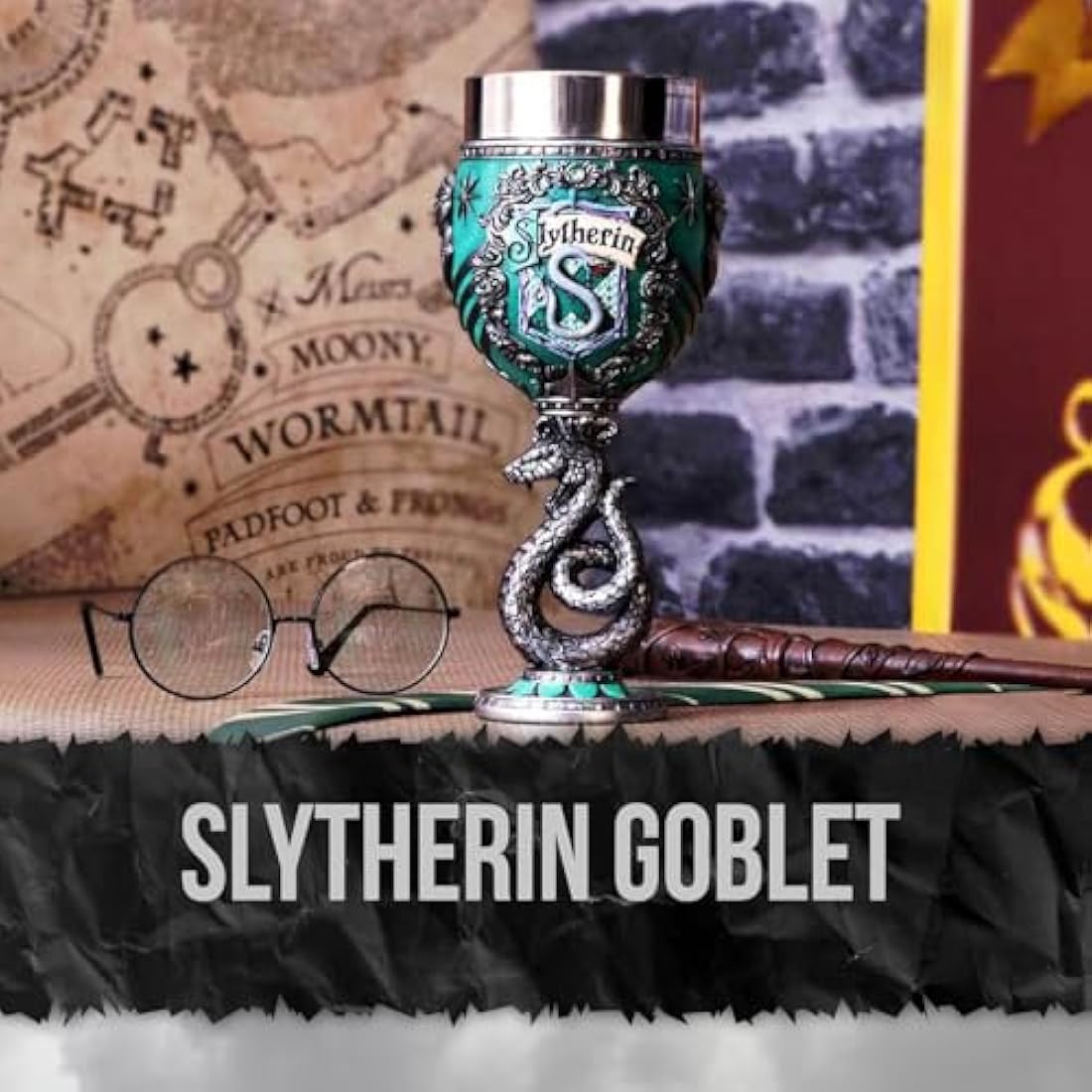 Nemesis Now Harry Potter Slytherin Collectible Goblet - Resin, 19.5cm