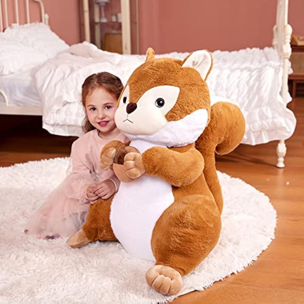 IKASA Giant Squirrel Stuffed Animal – 60cm Large Soft Plush Toy for Kids