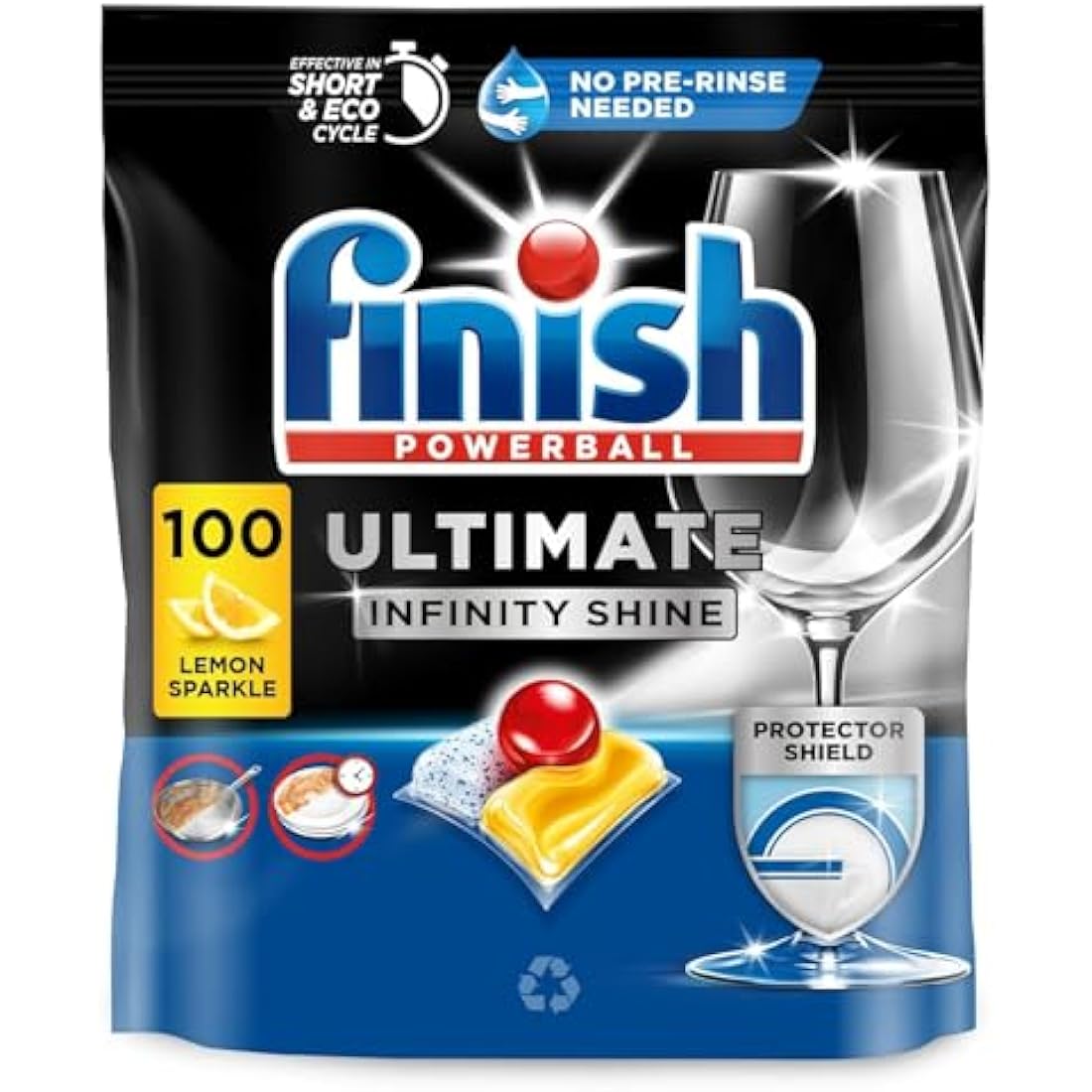 Finish Ultimate Infinity Shine Dishwasher Tablets - Lemon Sparkle, 100ct