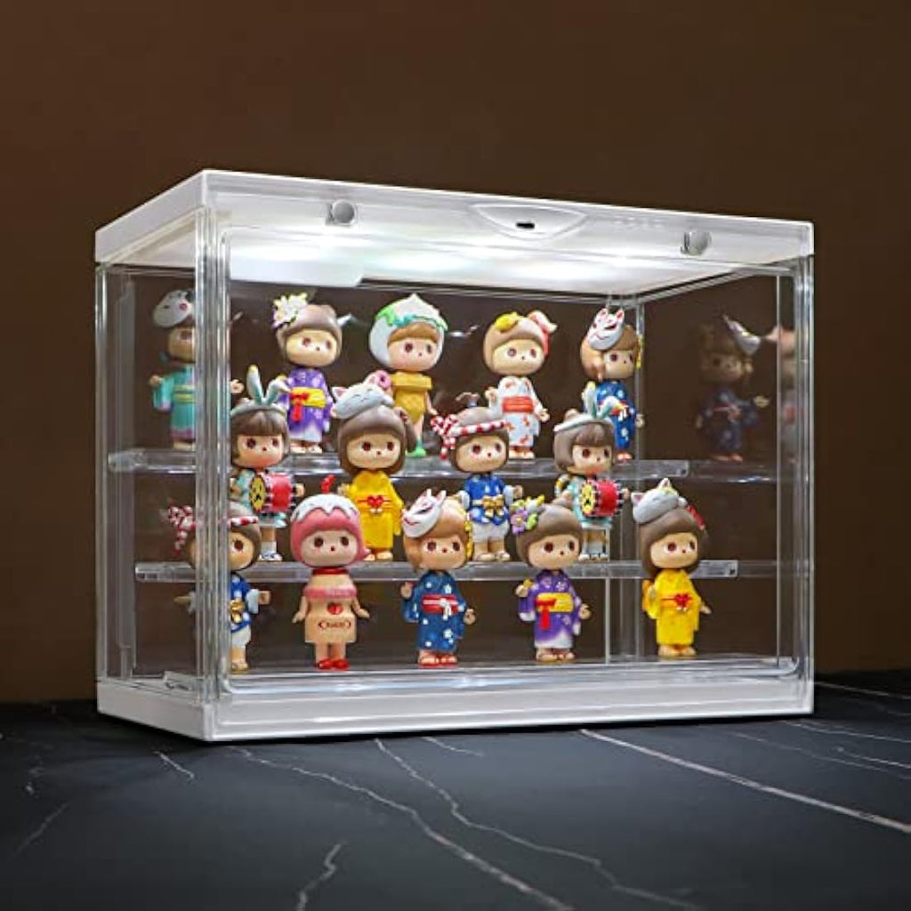 3-Tier Acrylic Display Case with LED Light for Figures