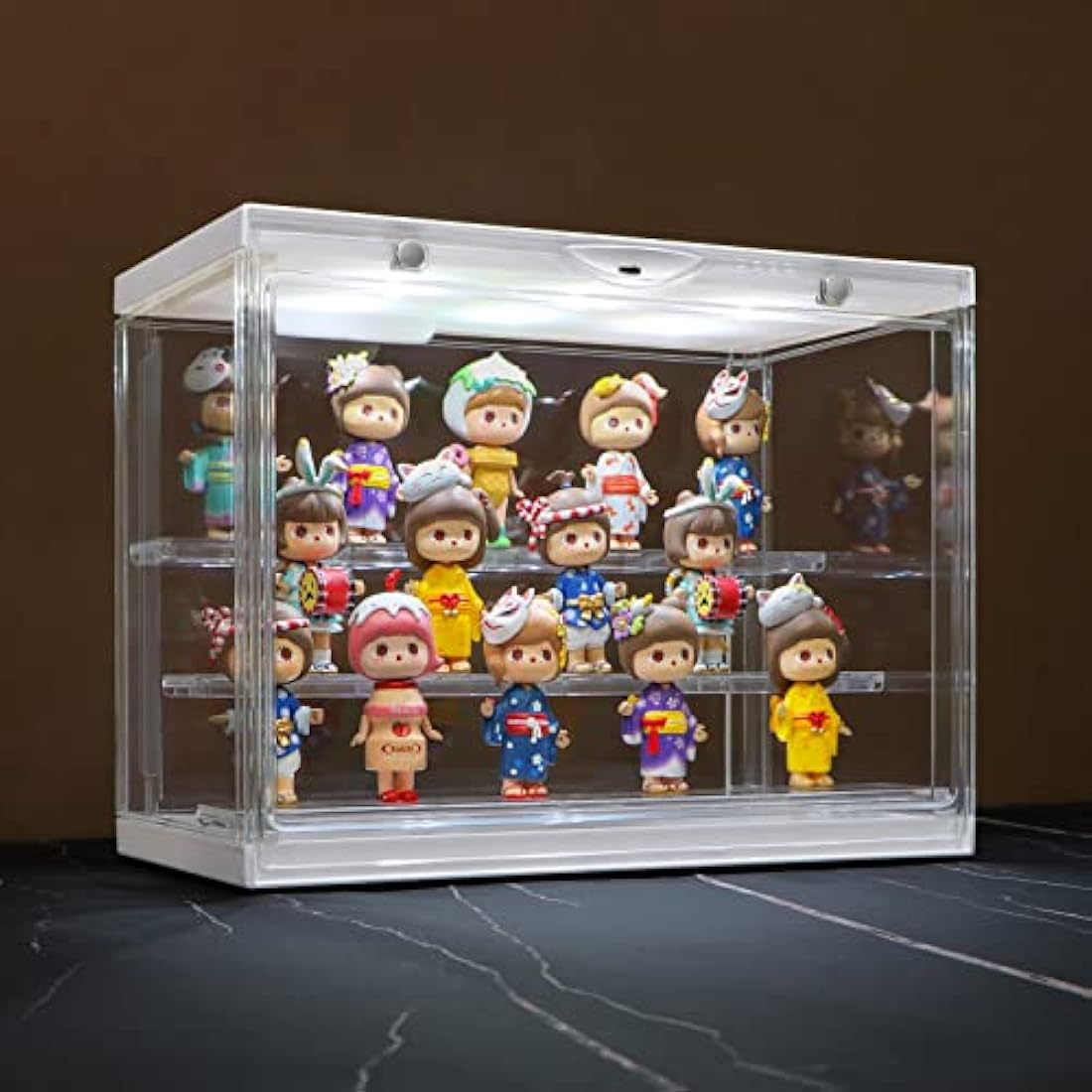 3-Tier Acrylic Display Case with LED Light for Figures
