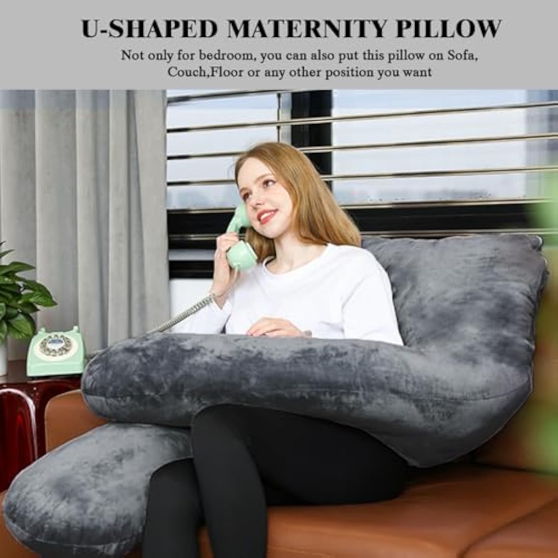 Jolof Store U-Shaped Pregnancy Pillow – 55 Inch Velvet Body Pillow