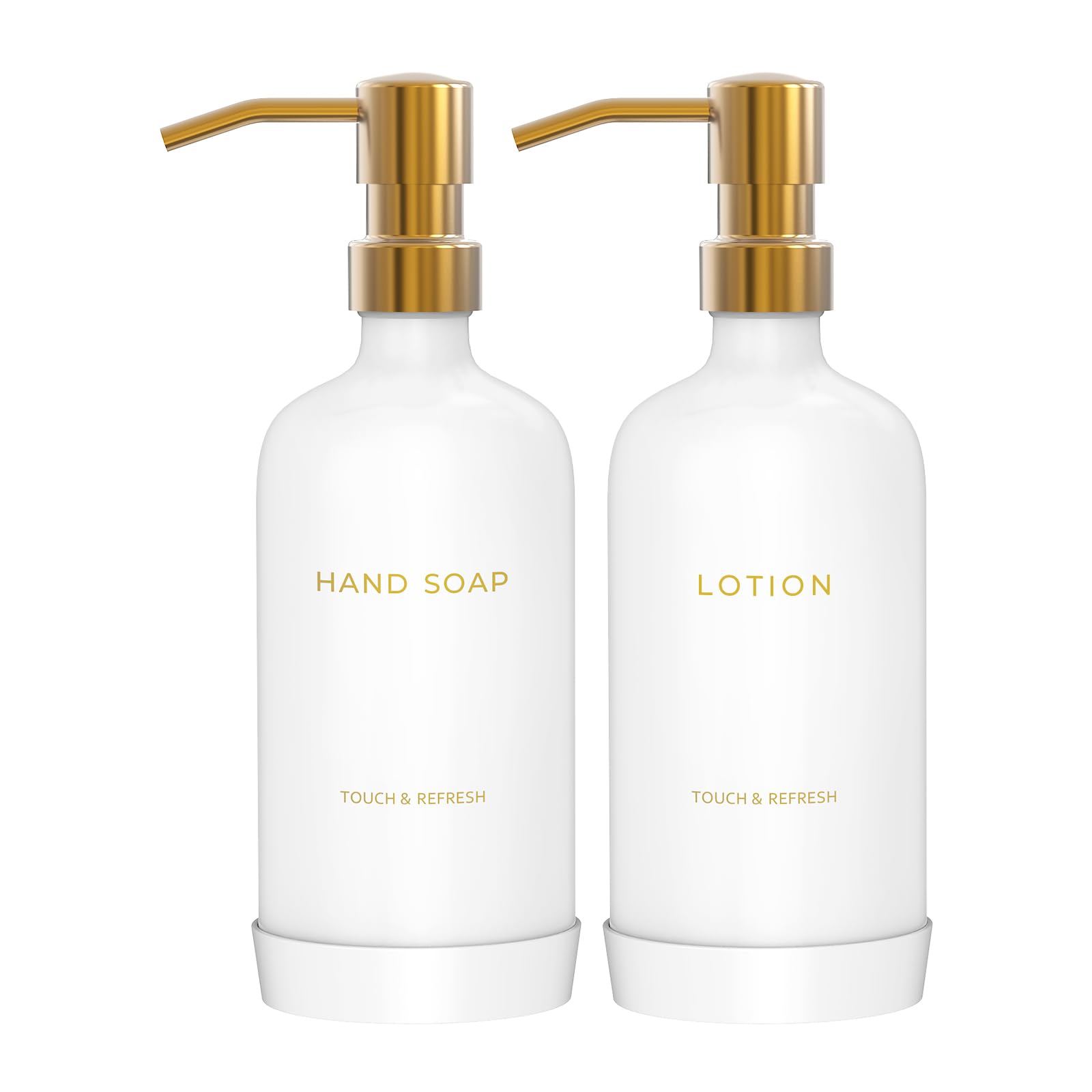 Jolof Store Gold Soap Dispenser Set with Non-Slip Silicone Pad - 2 Pack