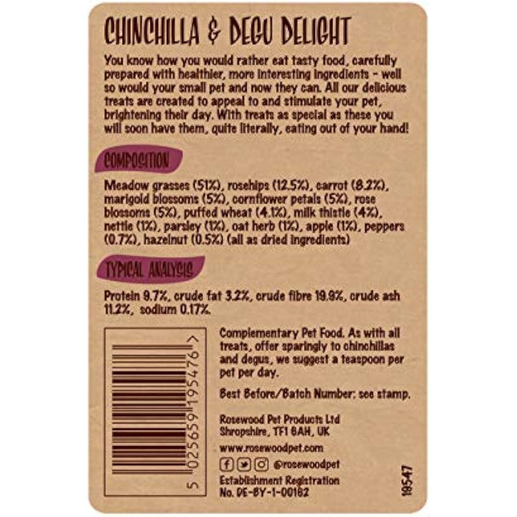 Rosewood Naturals Herbal Foraging Mix - Small Animal Treat, 150g