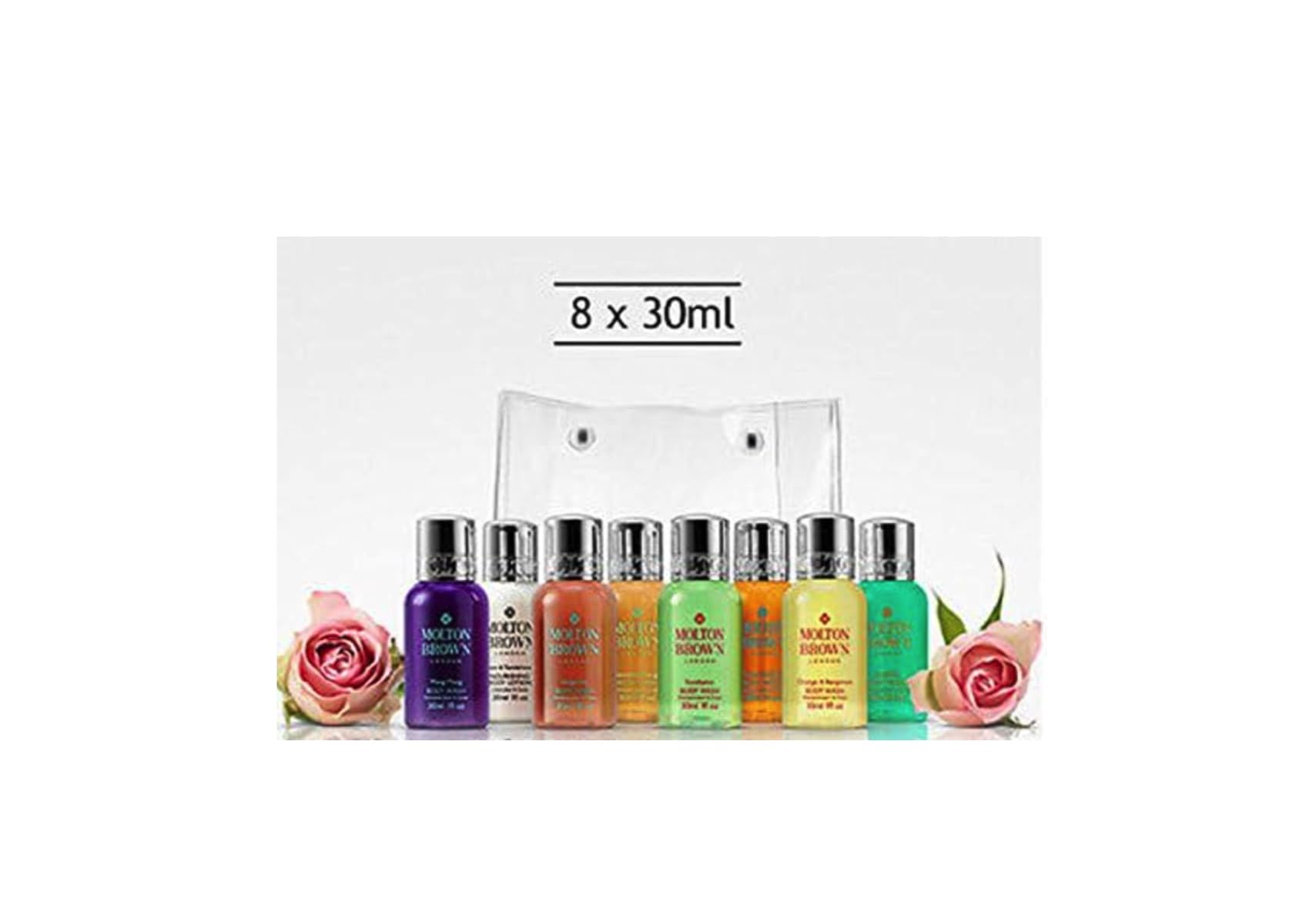 Luxury Travel Toiletries Gift Set - 8 x 30ml Bath & Body
