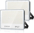 TASINUO 200W LED Floodlight Outdoor 2-Pack | 20000LM IP67 Waterproof