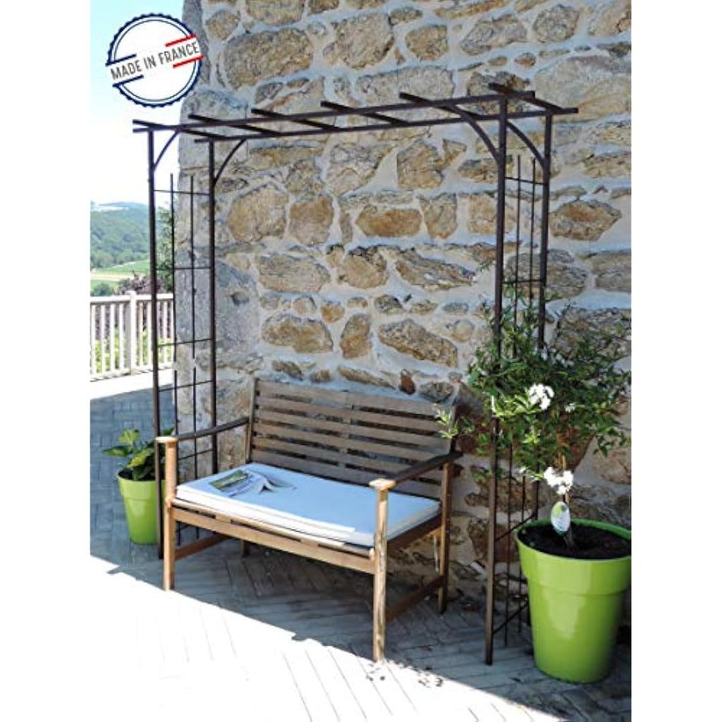 Louis Moulin Large Iron Garden Pergola – UV Coated Metal Arch