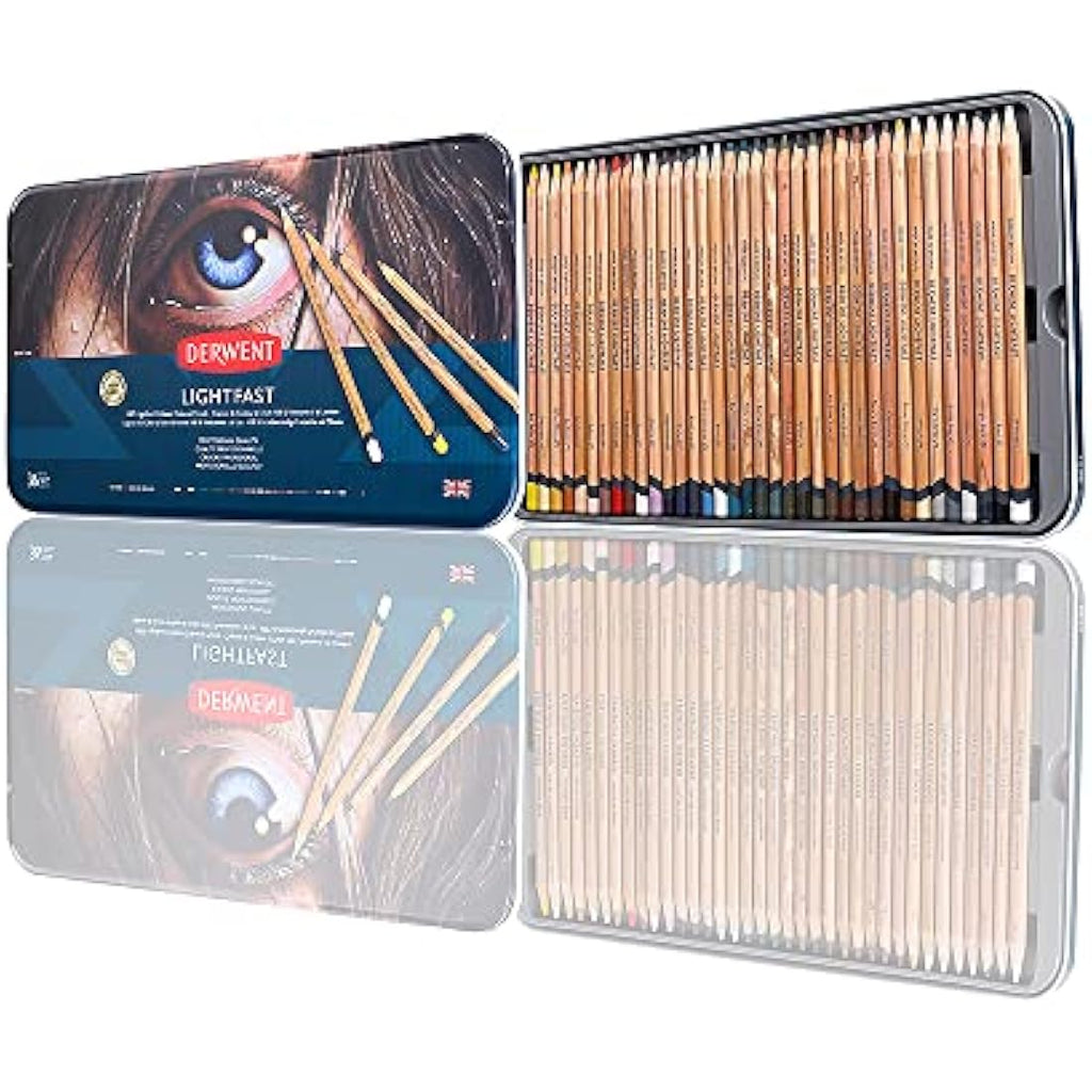 Derwent Lightfast Pencils - Professional Fine Art Drawing Set of 36