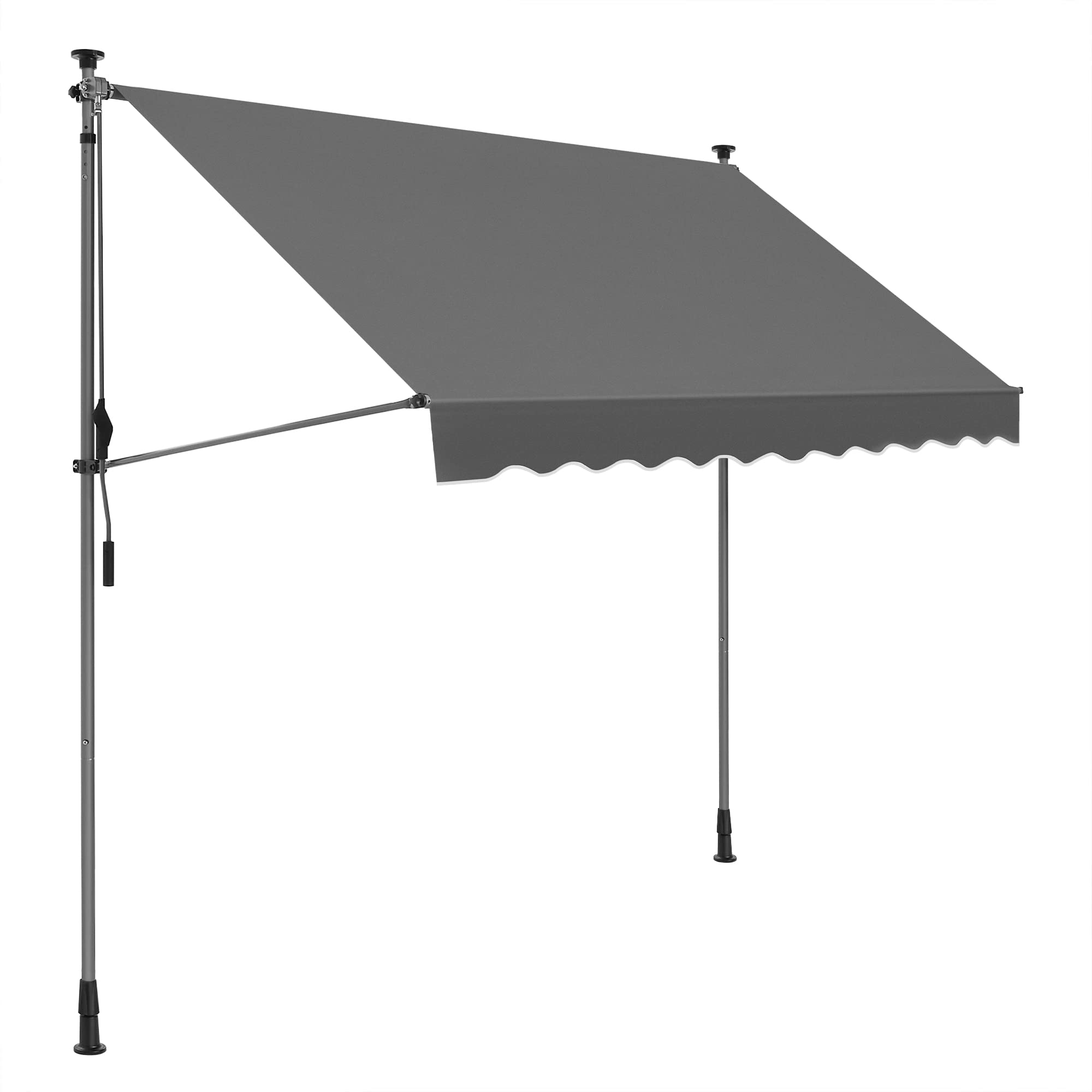 SONGMICS Clamp Awning | 300 x 130 cm Height-Adjustable Balcony Shade – Anthracite