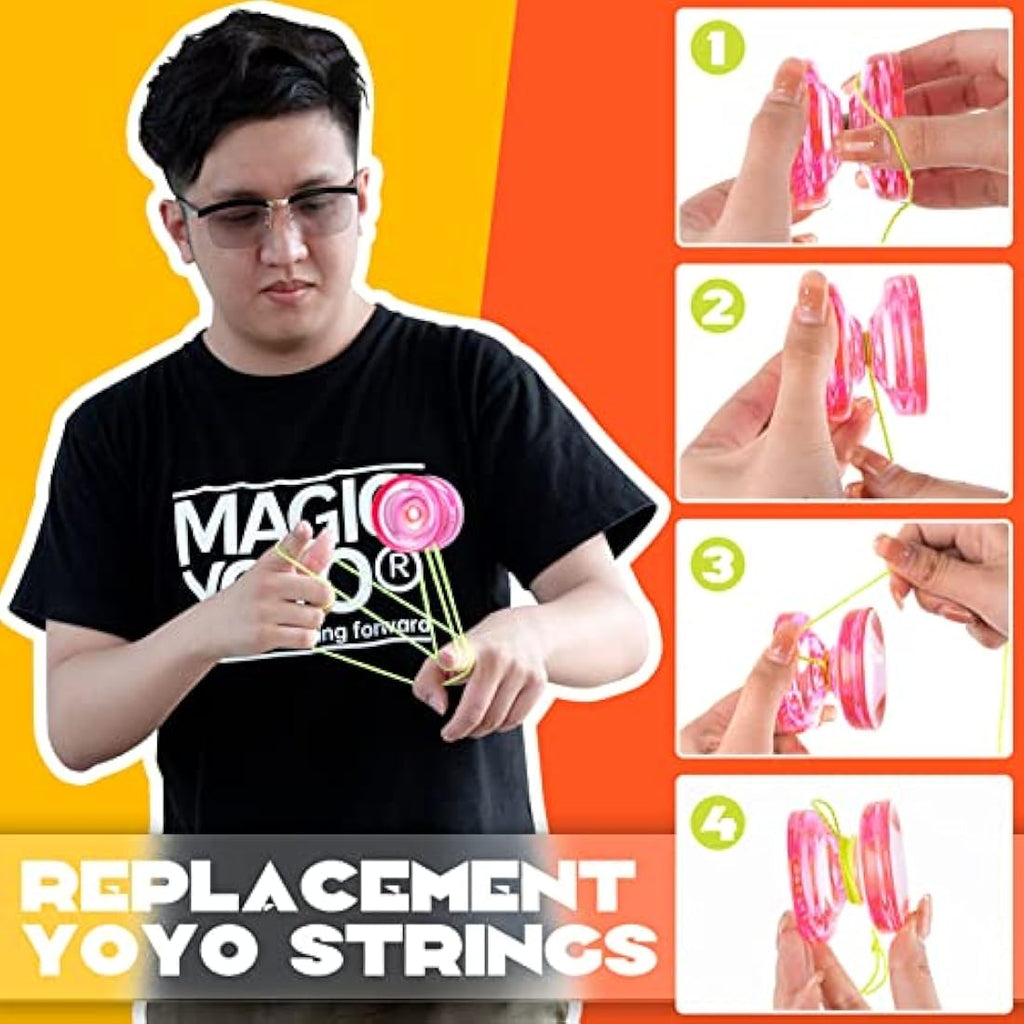 MAGICYOYO 50 Pack Yoyo Strings | 100% Polyester Replacement - Rainbow Colors