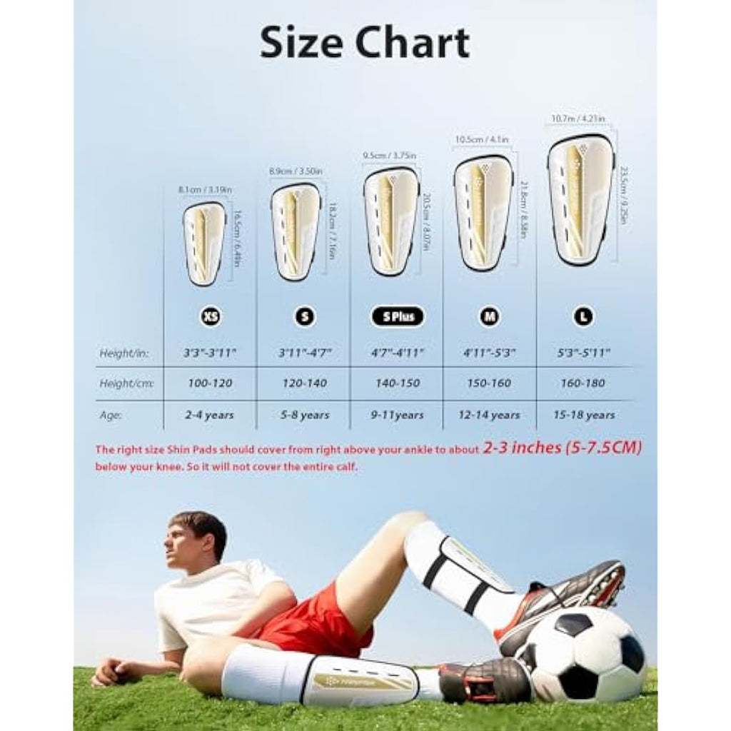 AirsFish Kids Soccer Shin Guards – CE Certified Breathable Shin Pads