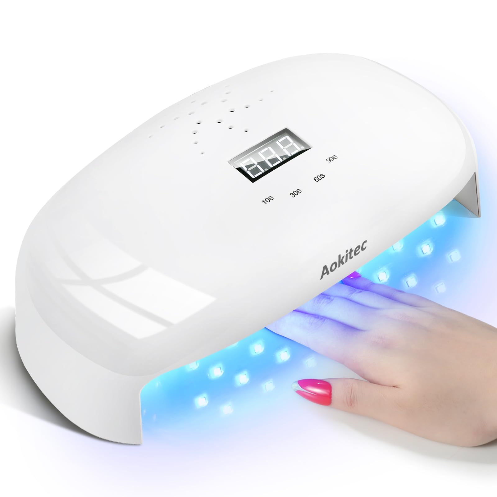 Aokitec 78W UV LED Nail Lamp - Fast Curing Gel Nail Dryer with 4 Timers