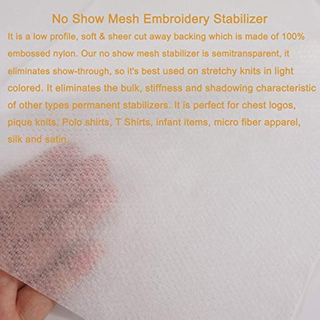 New brothread No Show Mesh Embroidery Stabilizer - 12" x 50Yd Roll