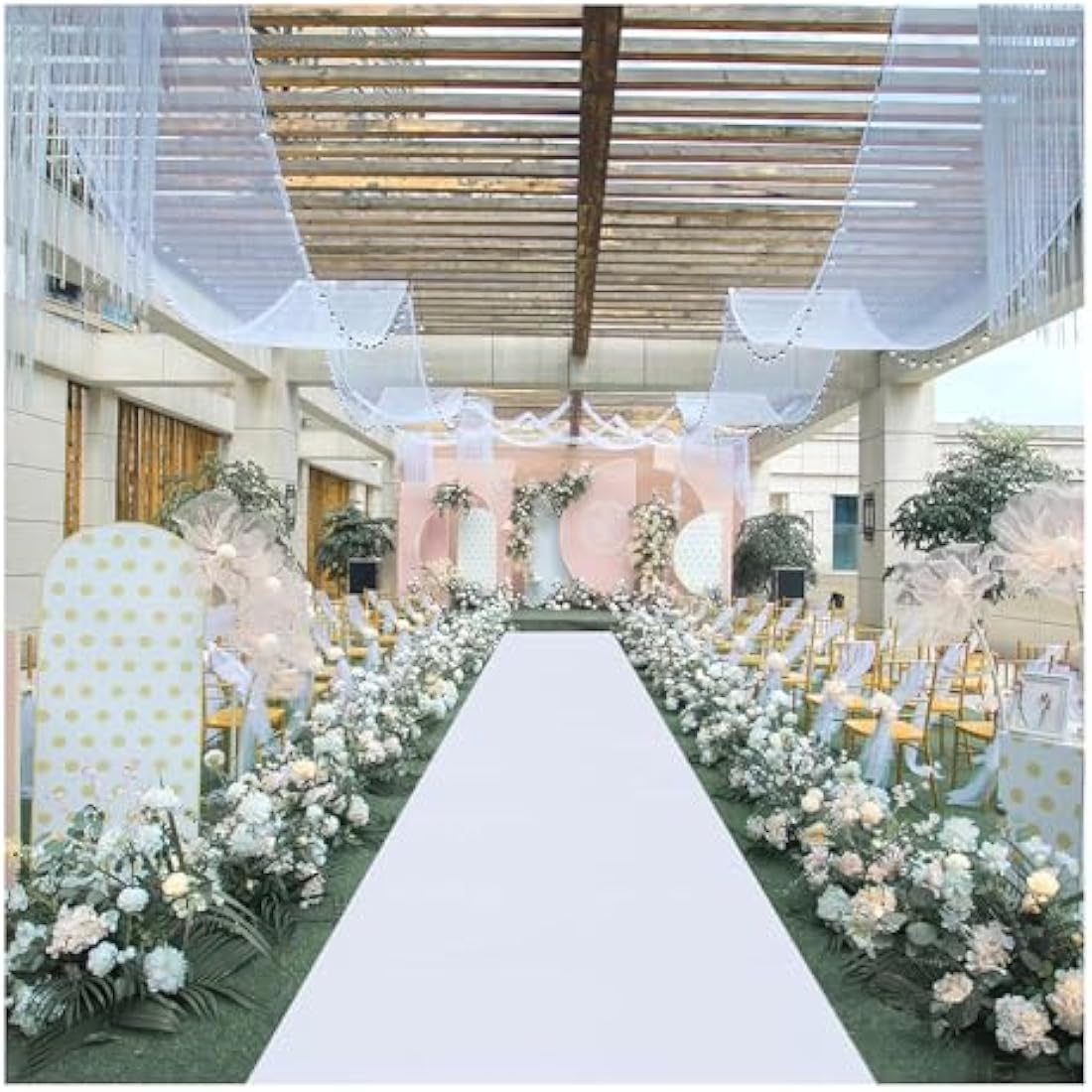 Jolof Store White Wedding Aisle Runner – 2mm Thick Non-Slip Floor Carpet