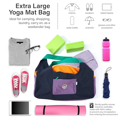 JoYnWell Extra Large Yoga Mat Bag | 12oz Canvas Full Zip Pilates Carrier