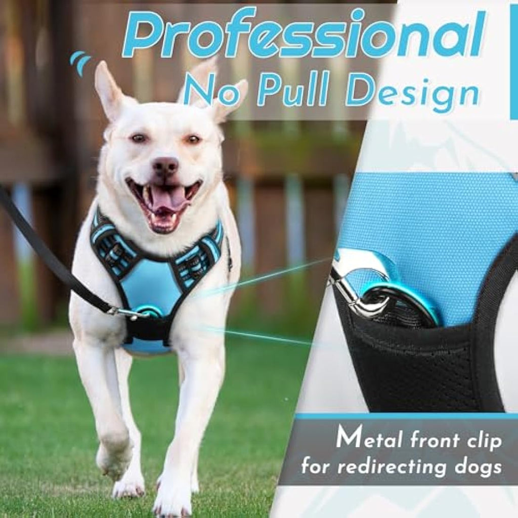 No Pull Dog Harness | Reflective Padded Walking Vest – Sky Blue